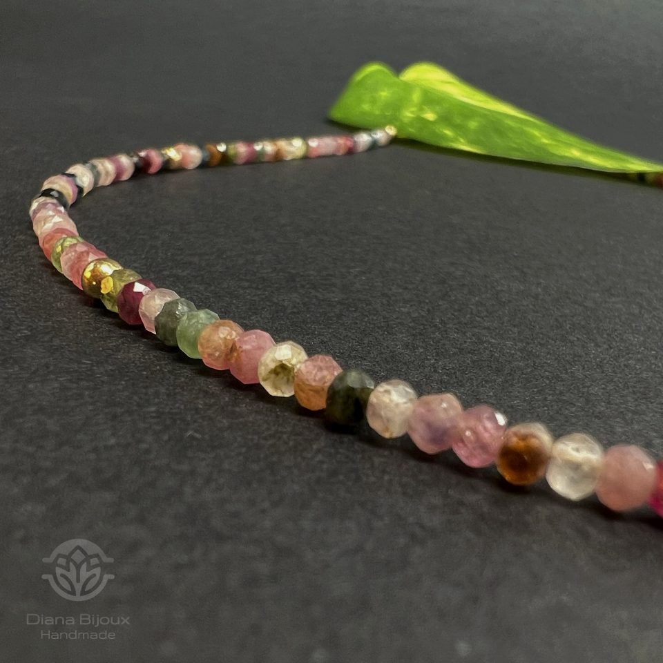 Colier Turmalina multicolora si Aur Filat 14k