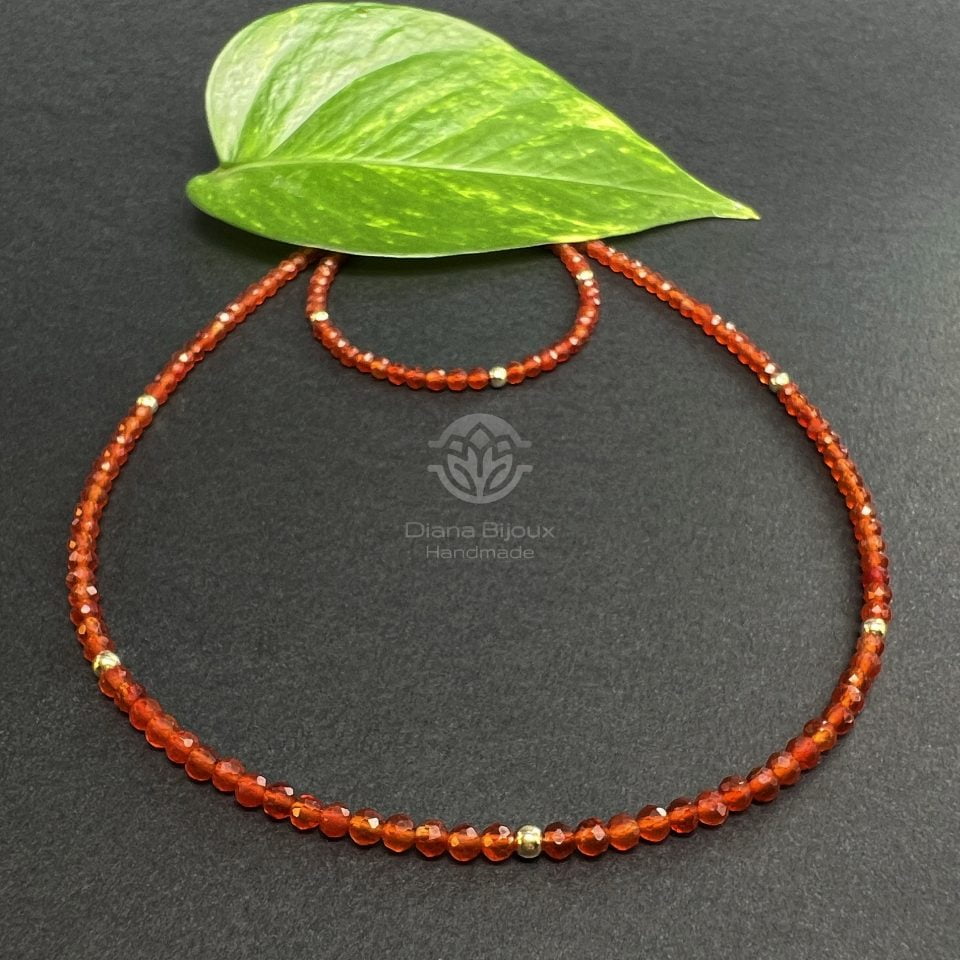 SET Carneol si Aur Filat 14K