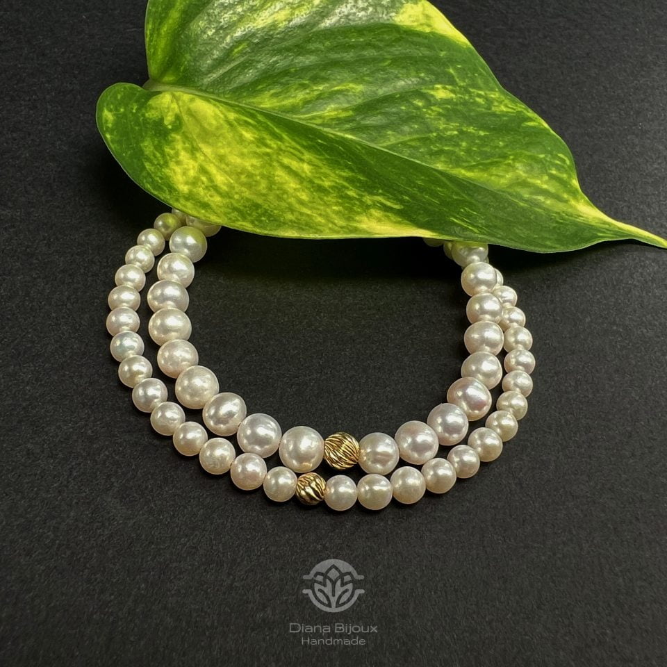 Bratari Perle si Aur Filat 14K