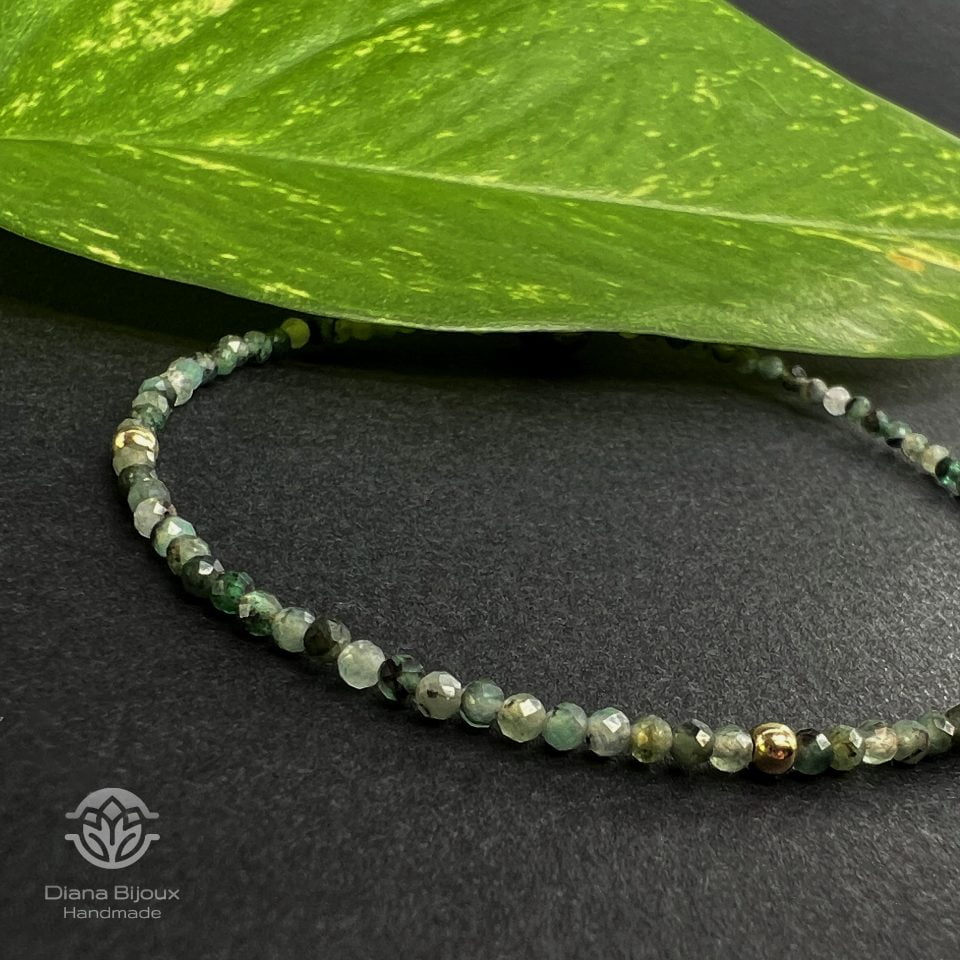 Brățară Smarald si Aur Filat 14K