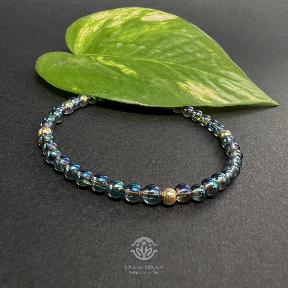 Brățară Cuart Titan Aura si Aur filat 14k