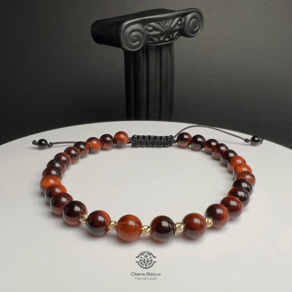 Brățară snur Ochi de Taur si Aur 14K